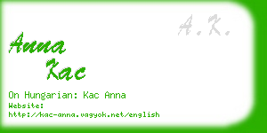 anna kac business card